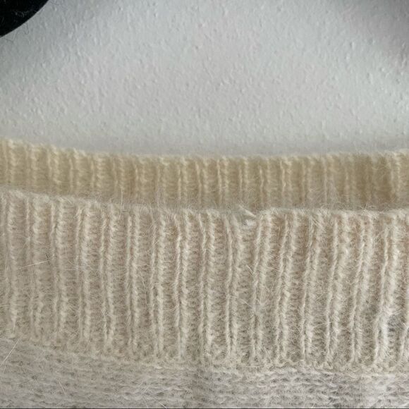 PHILLIPE RONSARD PARIS Vintage Lambswool Rabbit Hair Boatneck Sweater Cream M - Picture 10 of 10